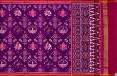 Wine Violet Semi Patan Saree