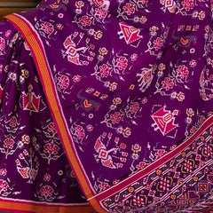 Wine Violet Semi Patan Saree