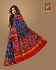 Navy Blue Semi Patan Saree