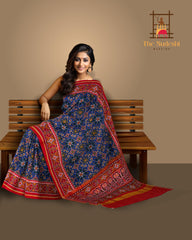 Navy Blue Semi Patan Saree