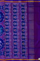 Purple Blue Violet Semi Patan Saree