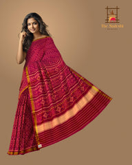 Pink Red Regular Rajkot Patola Saree