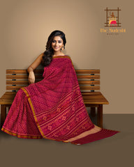 Pink Red Regular Rajkot Patola Saree