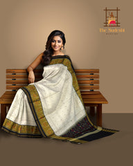 Off White Black Regular Contrast Rajkot Patola Saree