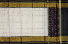 Off White Black Regular Contrast Rajkot Patola Saree