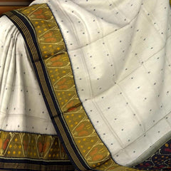 Off White Black Regular Contrast Rajkot Patola Saree