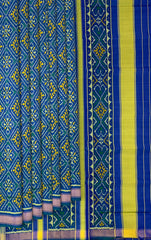 Green Blue Chanda Bhat Regular Rajkot Patola Saree