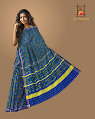 Green Blue Chanda Bhat Regular Rajkot Patola Saree