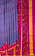 Sky Blue Galo Temini Patti Jari Regular Rajkot Patola Saree