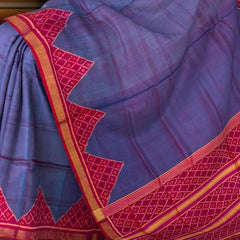 Sky Blue Galo Temini Patti Jari Regular Rajkot Patola Saree