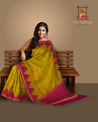 Lemon Yellow Galo Temini Patti Jari Regular Rajkot Patola Saree