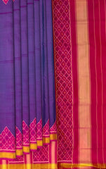 Dark Lavender Galo Temini Patti Jari Regular Rajkot Patola Saree