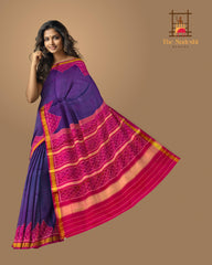 Dark Lavender Galo Temini Patti Jari Regular Rajkot Patola Saree
