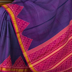 Dark Lavender Galo Temini Patti Jari Regular Rajkot Patola Saree