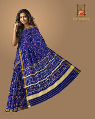 Blue Floral Navratna Regular Rajkot Patola Saree