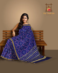 Blue Floral Navratna Regular Rajkot Patola Saree