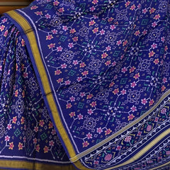 Blue Floral Navratna Regular Rajkot Patola Saree