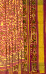 Bleed Red Pan Chanda Regular Rajkot Patola Saree