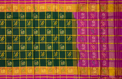 Green Check Jari Checks Saree