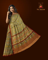 Green Tissue Full Navratna Morpinch Saree