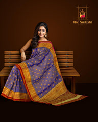 Blue Tissue Full Lavender Butta Saree