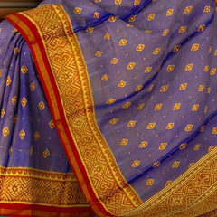 Blue Tissue Full Lavender Butta Saree