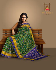 Blue Green Jari Checks Saree