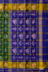 Blue Green Jari Checks Saree