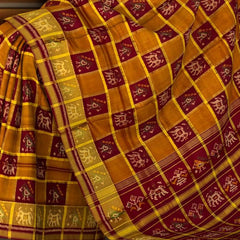 Maroon Jari Checks Saree