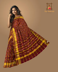 Red Jari Checks Saree