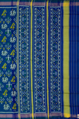 Green Blue Spaced Hathi Popat Regular Rajkot Patola Saree