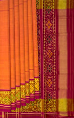 Orange Mustard Galo Regular Rajkot Patola Saree