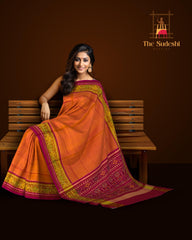 Orange Mustard Galo Regular Rajkot Patola Saree