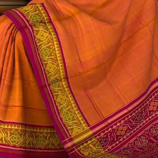 Orange Mustard Galo Regular Rajkot Patola Saree