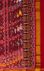 Red Coffee Maroon Semi Patan Saree