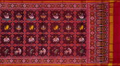 Red Coffee Maroon Semi Patan Saree