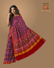 Violet Purple Navratna Semi Patan Saree