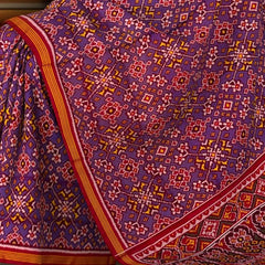 Violet Purple Navratna Semi Patan Saree