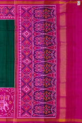 Green Pink Bottle Green Skirt Semi Patan Saree