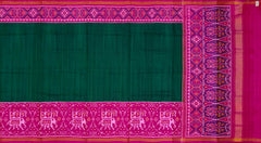 Green Pink Bottle Green Skirt Semi Patan Saree