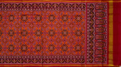 Red Orange Tal Navratna Semi Patan Saree