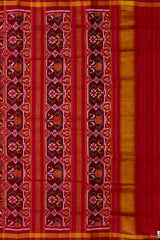 Red Maroon Small Figure Sankdi Semi Patan Saree