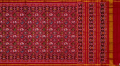 Red Maroon Small Figure Sankdi Semi Patan Saree