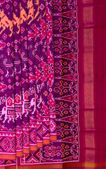 Red Blue Pink Ringni Tal Chabdi Semi Patan Saree