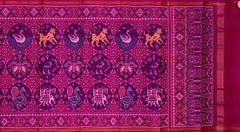 Red Blue Pink Ringni Tal Chabdi Semi Patan Saree