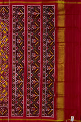 Red Yellow Mustard Manekchowk Semi Patan Saree