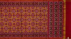 Red Yellow Mustard Manekchowk Semi Patan Saree