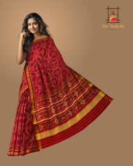 Traditional Maroon Manekchowk Patola Saree