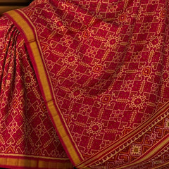 Traditional Maroon Manekchowk Patola Saree