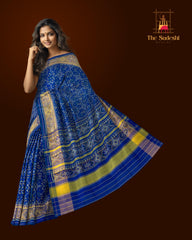 Royal Blue Navratna Patola Saree